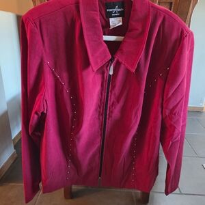 Ladies Positive Attitude Women's Red Zippered Blazer